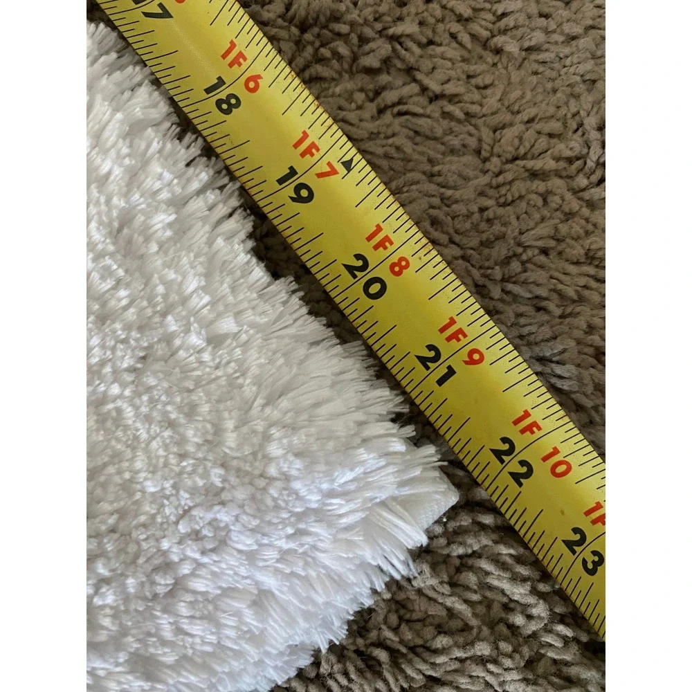 Simply Vera Vera Wang White Shaggy Bath Runner Rug 20x60 Solid Plush Latex Back